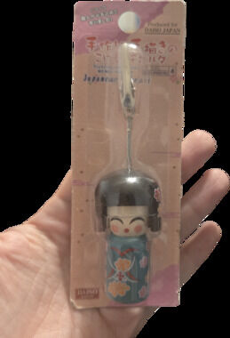 Daiso Japan Kokeshi Doll Memo Holder Clip Handmade Wood Design #4 NEW
